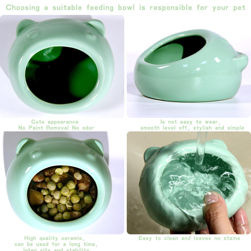 Small Animals Feeding Bowl Ceramic Hamster Bowl Food Water Tray preventing Spilling, Food Splashing and Chewing Feeding Tray for Gerbils Chinchillas Mice Ferrets Hedgehogs（Cyan） Cyan - PawsPlanet Australia