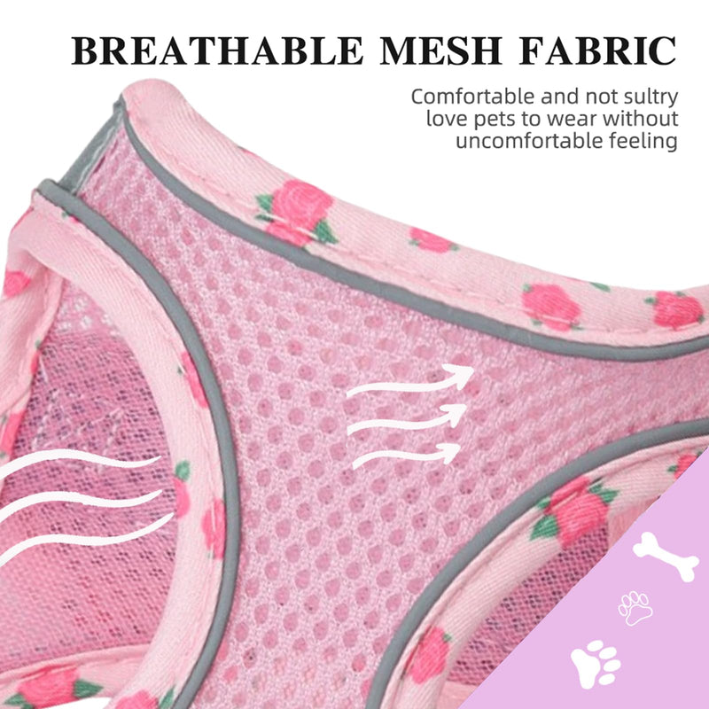 Petank Dog Harness for Small Medium Dogs No Pull, Puppy Harness and Leash Set, Mesh Adjustable Breathable Light Vest for Walking, Running, Training. (Pink, XXS) Pink - PawsPlanet Australia