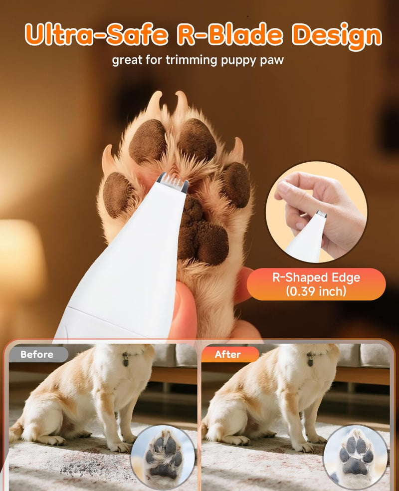 Dog Grooming Kit Quiet, 14 in 1 Dog Hair Trimmers with Paw Nail Grinder & Pet Clippers, Low Noise,Waterproof, Rechargeable, 3 Blades for Paws, Eyes, Ears, Face – Safe for Dogs & Cats - PawsPlanet Australia
