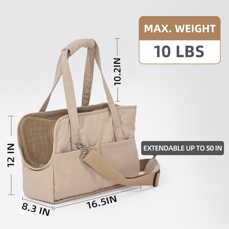 Pet Dog Casual Crossbody Bag, Hands-Free One Shoulder Soft Edged Pet Bag, Fully Open Sunroof Cover with Mesh Window and Large Front Pocket, Pet Carrier Purse for Small Dog Cat（Can Hold 10 Pounds） - PawsPlanet Australia
