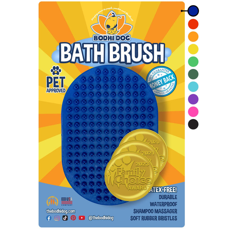 Bodhi Dog Stainless Steel Comb & Shampoo Brush - Bath & Shower Supplies for Dogs & Cats - Removes Shedding, Mats & Tangles - Pet Grooming Scrubber Bundle (Blue) Stainless Comb Bundle Blue - PawsPlanet Australia