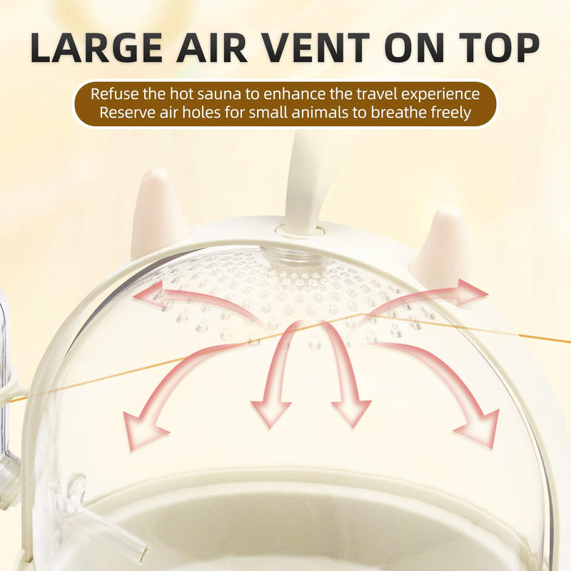 Small Animal Carrier Cage with Water Bottle, Portable Hamster Travel Carrier Carry Case 7.2" L*7.2 W *6.2" H for Small Pets, Birds,Sugar Glider,Hedgehog, Mice, Dwarf Hamster (White Angel) White Angel - PawsPlanet Australia