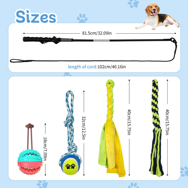 Flirt Pole for Dogs, Interactive Toys Tug-of-war for Dogs, Removable 2 Pcs Metal Dog Training Pole, Chase Toys with Rope Chewing Sticks, for Outdoor Exercise & Training for Small Medium Large Dogs - PawsPlanet Australia
