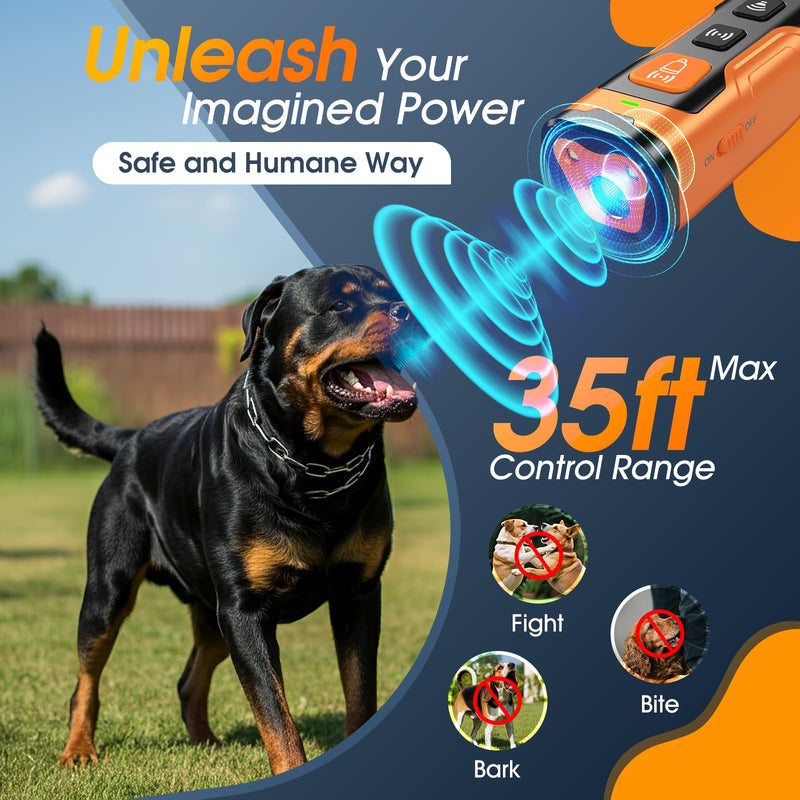 Dog Bark Deterrent Devices, Ultrasonic Anti Barking Device for Dogs, Stopping Own or Neighbor's Dog Barking,Portable Dog Training Device, Safe & Effective for Indoor & Outdoor Use, Orange - PawsPlanet Australia