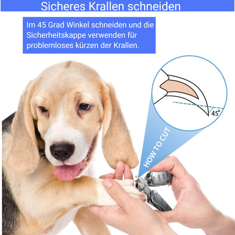 Hundefreund Nail Scissors for Dogs with Nail File and Comb - Dog Salon Quality with Safety System for Nail Care with Claw File Claw Cutter for Dog Claws - Dog from Medium - PawsPlanet Australia