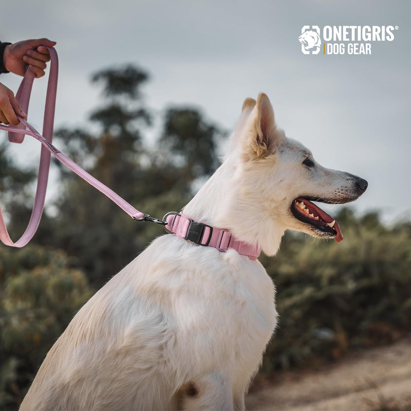 OneTigris Handled No-Pull Dog Walking Leash Long Traffic Leads for Medium to Large Dogs (Pink, 4FT) Pink - PawsPlanet Australia