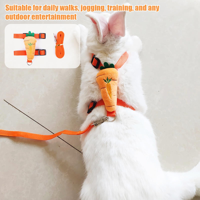 Bunny Harness and Leash for Rabbits,2 Pack Adjustable Bunny Harness,Cute Vest Harness and Leash Set, for Rabbit,Kitten, Puppy, Pig and Small Pet Animals Carrot, Strawberry S - PawsPlanet Australia