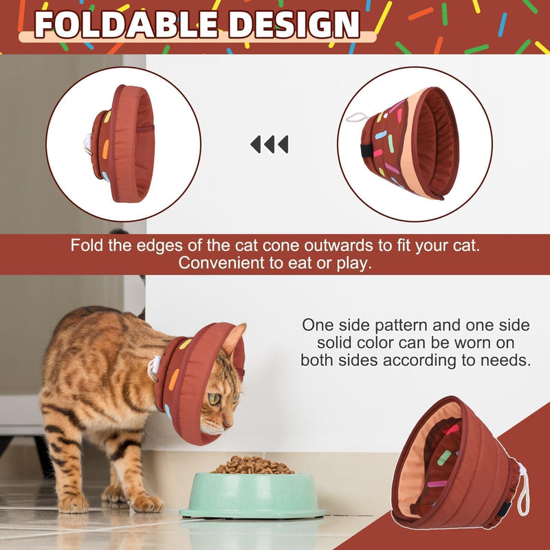 KOOLTAIL Cat Cone Collar Soft, Cat Recovery Collar After Surgery, Adjustable Comfortable Lightweight Cat Neck Cone to Stop Licking, Foldable Donut Water Resistant Pet Cone for Small Large Cats Kittens M(Neck:8.5"-12") - PawsPlanet Australia