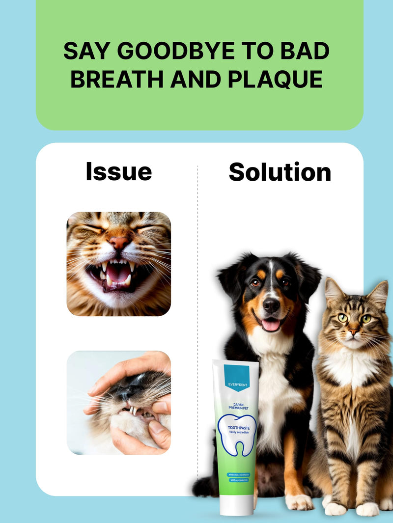 Toothpaste for Dogs | Natural Ingredients for Plaque & Tartar Removal | Cat & Dog Toothpaste for Fresh Breath | Cat Dental Care | Also Suitable for Your Puppy/Kitten Teeth Cleaning