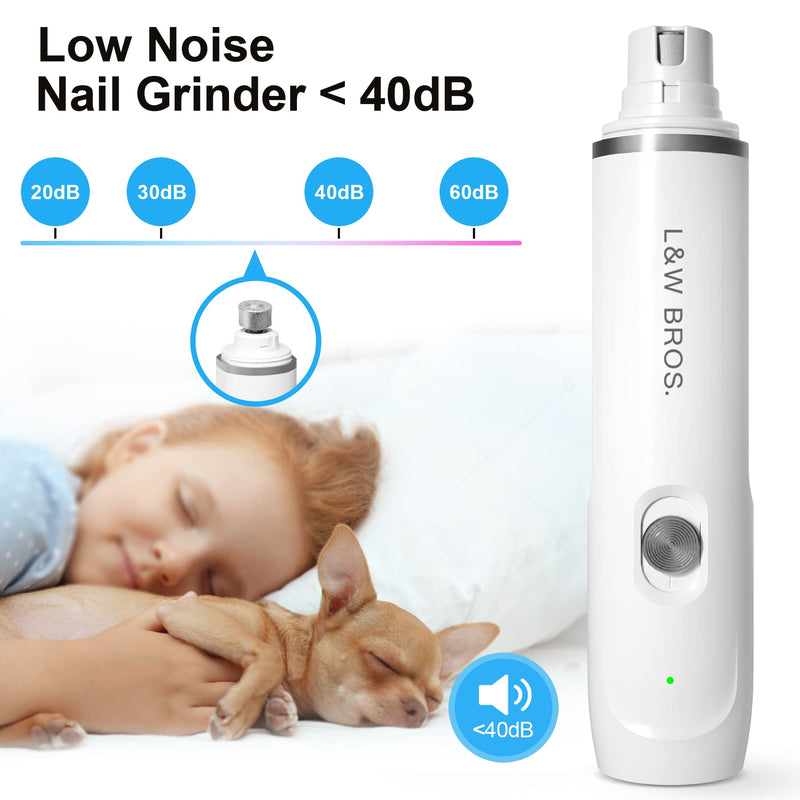 L&W BROS. Electric Dog Nail Trimmer, Rechargeable Dog Nail Grinder for Large Dogs, Pet Nail Grinder for Dogs & Cats - PawsPlanet Australia