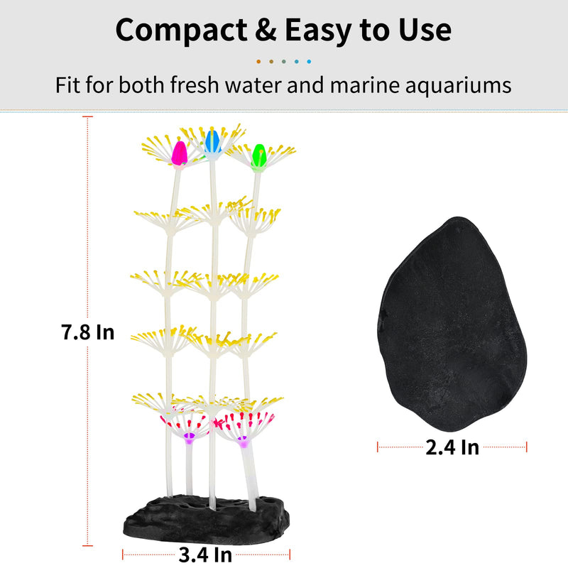 Uniclife Strip Coral Plant Ornament Glowing Effect Silicone Artificial Decoration for Fish Tank, Aquarium Landscape - Orange - PawsPlanet Australia