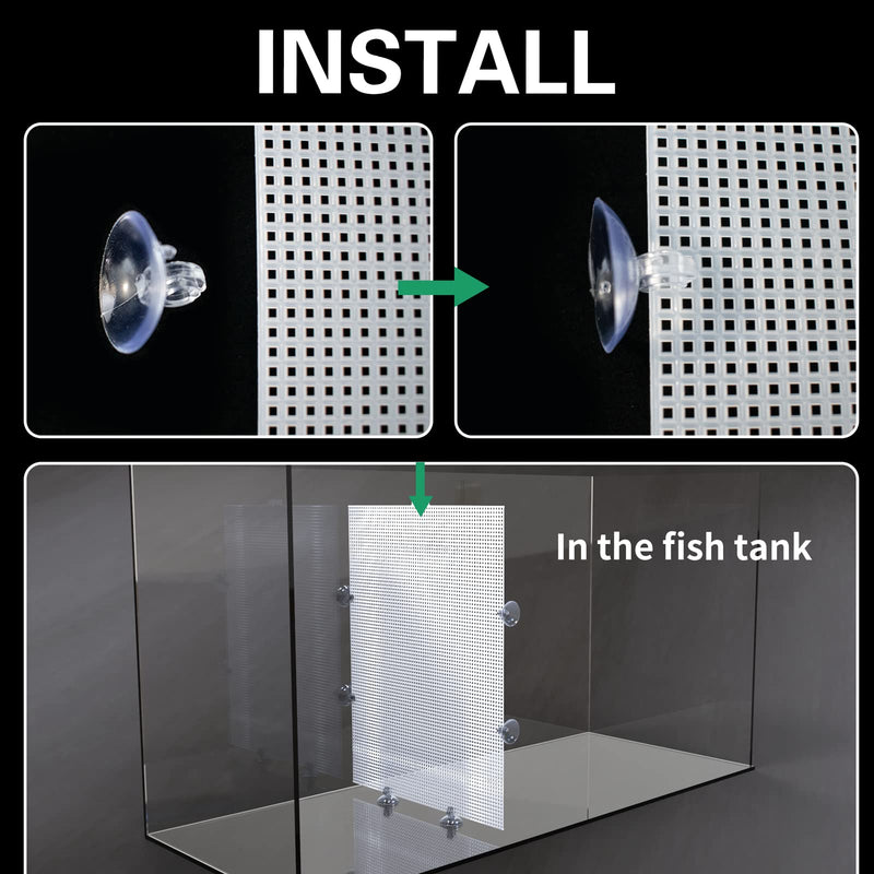 2 Pack Fish Tank Divider, Aquarium Divider Clear Plastic Cuttable Grid Plate Juvenile Fish Separator DIY Designed Clear Easy to Bent Cut and Assemble 10 * 13in (Suction Cups are Included) (26 * 33cm) 13*17.3in - PawsPlanet Australia
