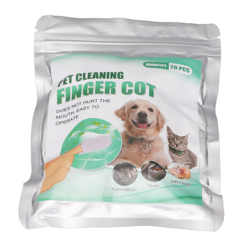 Dental Care Finger Pads: Effectively Reduce Plaque and Tartar in Dogs and Cats, 20 Pieces. Portable dental pads for pet care at home or outdoors.