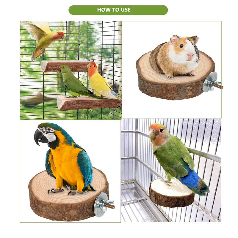 Parrot Cage Perch, Flat Wooden Platform for Birds Parrots Rats Small Animals(2 Packs) - PawsPlanet Australia