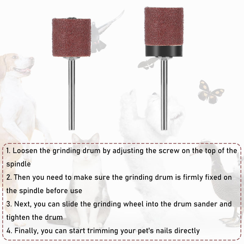 33pcs Dog Nail Grinder Pet Nail Grinder for Dogs Replacement Kit Sanding Drum Set with Grit Sanding Bands Pet Nail Smoother Dog Claw Care Rotary Tool Kit Dog Claw Trimmer Tools (1/2 Inch 120 Grit ) - PawsPlanet Australia
