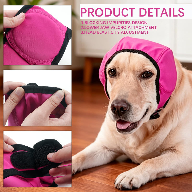 Rose Dog Ear Cover Dog Ear Muffs Noise Protection Swimming Waterproof Dog Ear Caps for Bath, Pet Ears Muffs for Noise Bath, for Ears Protection (Size S) Size S