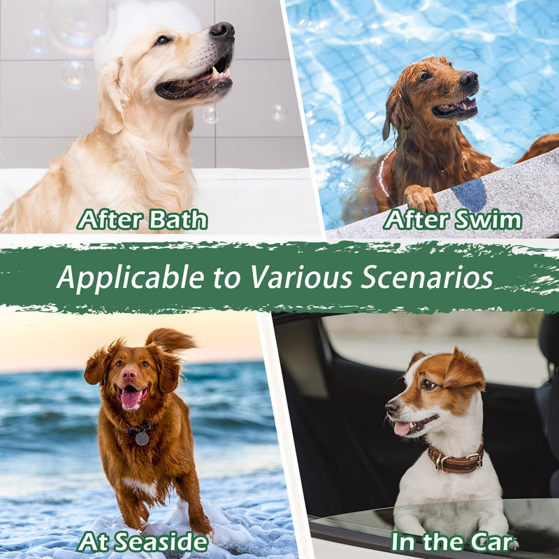 Microfiber Dog Towel Robe – Absorbent Quick Dry Bathrobe for Small, Medium, Large Pets – Adjustable Neck & Waist for Dogs, Cats 77-100 lbs – Dark Green XL - PawsPlanet Australia