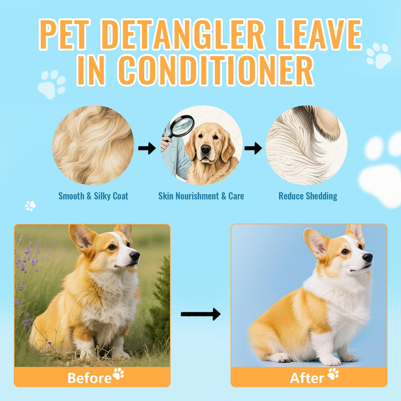 8 in-1 Dog Grooming Kit - Supplies for Short and Long Hair Dogs & Cats, Dog Brushes for Grooming, Dematting Comb for Pet, Bath Brush, Flea Comb, Pet Donditioner, Set in Blue - PawsPlanet Australia