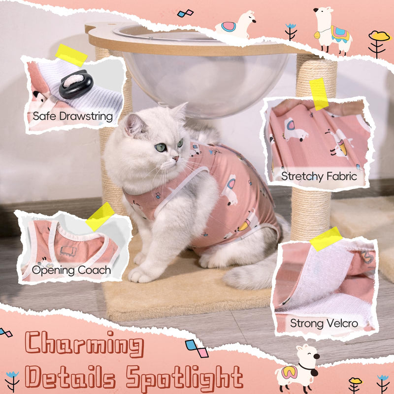 2 Pack Cat Spay Recovery Suit Female, Breathable Cat Onesie for Cats After Surgery Female, Kitten Surgery Recovery Suit for Abdominal Wounds Medium Alpaca + Dinosaur - PawsPlanet Australia