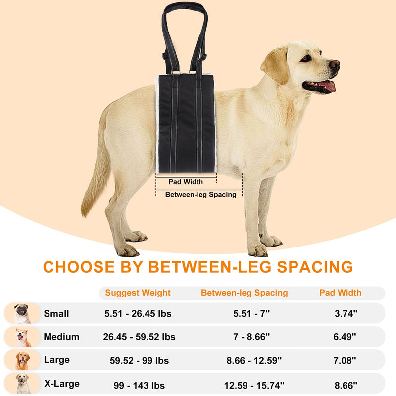 Adjustable Dog Lift Harness Dog Sling Portable Dog Sling for Back Legs Dog Lift Harness for Large Dogs Soft Lift Support and Rehab Harness for Senior,Injured,Disabled Dogs After ACL Surgery (M) M