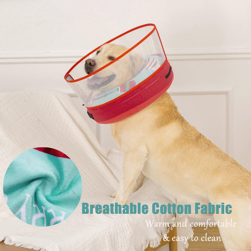 Dog Cone Inflatable Donut to Stop Licking After Surgery, Soft Dog Cone Collar with Anti-Licking Guard Shield, Protective Pillow Cone for Large Medium Small Dogs (Snowman, Large) Snowman - PawsPlanet Australia