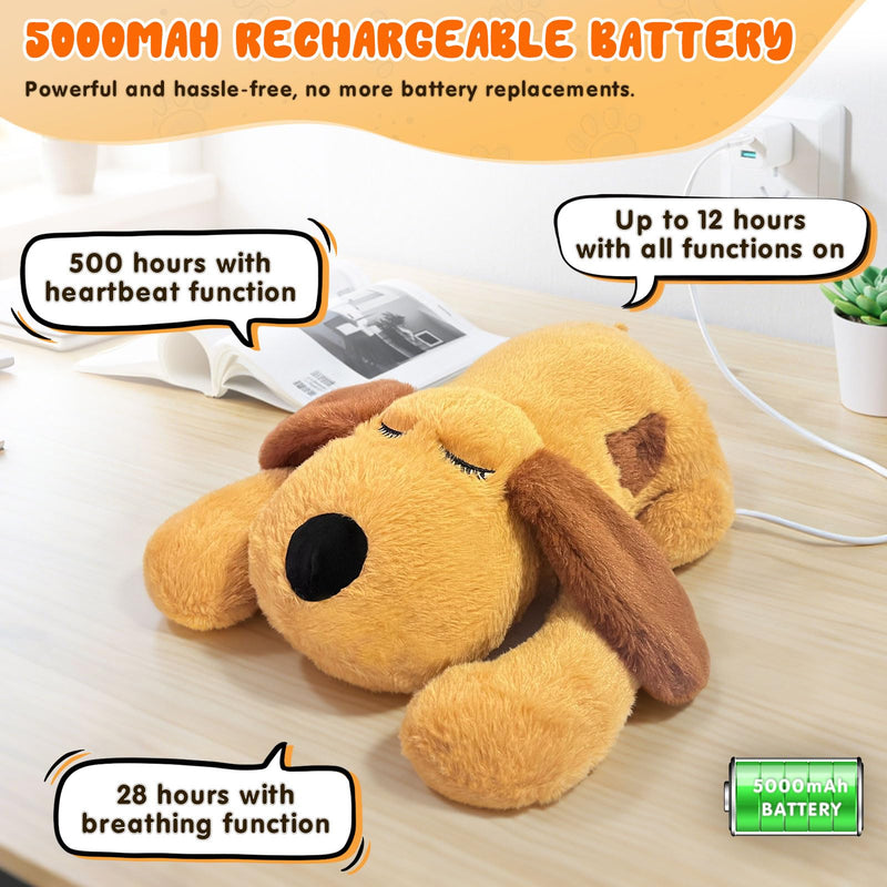 3-in-1 Heartbeat Puppy Toy, Simulates Breathing/Heartbeat/Warmth,Anxiety Relief, Sleep Aid for Puppy, Ideal for Crate Training. - PawsPlanet Australia