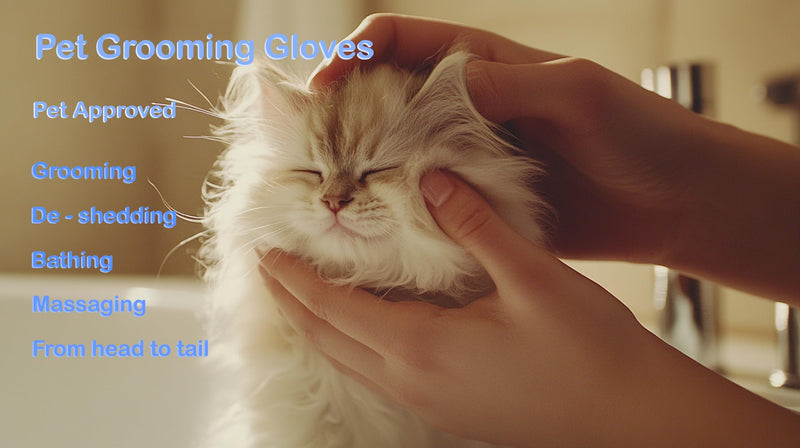 Pet Grooming Glove - Efficient Deshedding Brush for Dogs & Cats, Gentle Massaging Tool, Hair Remover for Long & Short Fur, Ideal for Bathing & Grooming, Reusable & Easy to Clean - PawsPlanet Australia