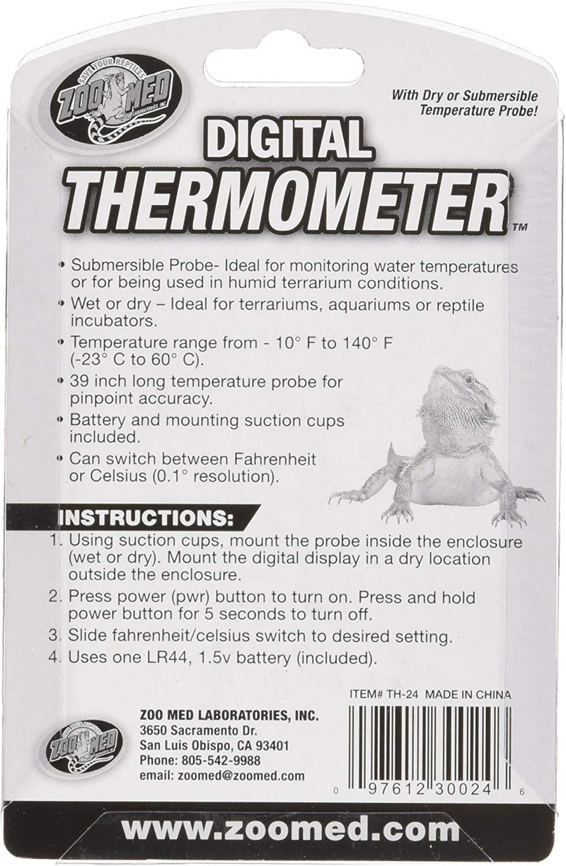 Zoo Med Digital Thermometer for Terrariums - PawsPlanet Australia
