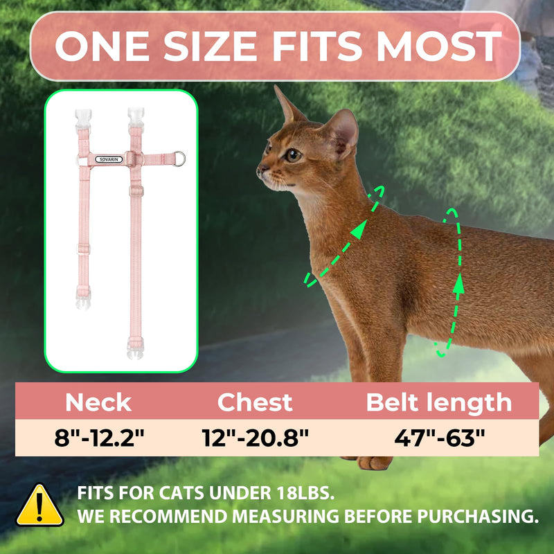 Cat Harness and Leash Set - Pink Lightweight Soft Kitten Harness Escape Proof, Adjustable Travel Pet Harness for Walking，Easy Control Comfortable Outdoor (Pink, One Size Fits All) - PawsPlanet Australia