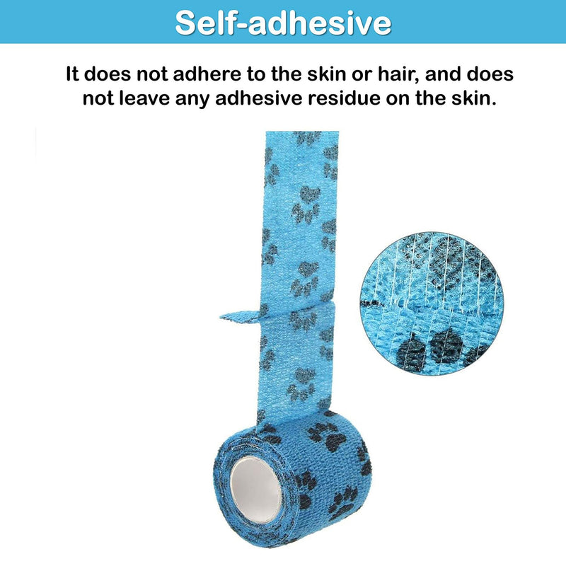 Self Adhesive Bandage Wrap, 9 Pcs 2 inch x 5 Yards, Self-Adhesive Non-Woven Tape, Pet Wrap for Dogs Horses Pet Animals for Wrist Healing Ankle Sprain and Swelling(2 Inch Claw) - PawsPlanet Australia