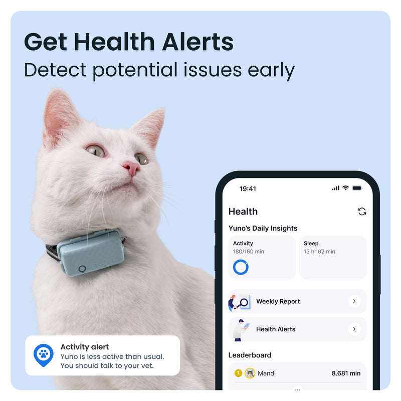 Tractive Smart Cat Tracker Mini | #1 Cat GPS | Real-Time Location Tracking | Territory & Location History | Safety Collar included (Mint) Cat tracker (Mint) - PawsPlanet Australia