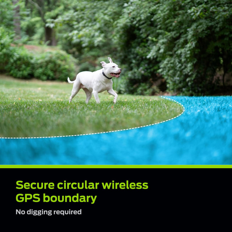 Premier Pet GPS Dog Fence with Circular Wireless Boundary - Customizable Safe Roaming Zones - Humane E-Collar with Tone Vibration & Static Modes - Rechargeable Water-Resistant Collar