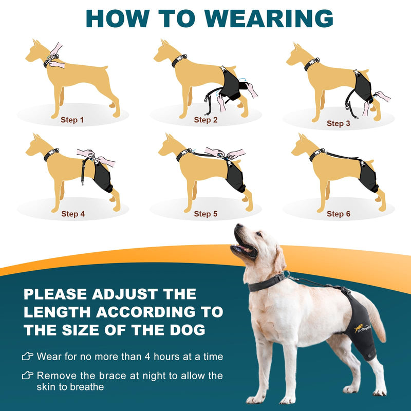 Dog Knee Brace for Torn ACL Hind Leg, Hot/Cold Compress for Patella Dislocation or Osteoarthritis, Cruciate Ligament Injuries, for Medium & Large Dogs(Left Leg,XL) Left Leg XL - PawsPlanet Australia