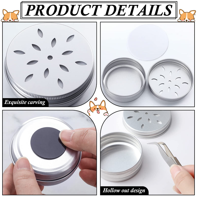 59 Pcs Dog Scent Training Kit, 24 Dog Scent Training Box Dog Nose Work Containers Aluminum Cans 24 Magnetic Dots 10 Plastic Dropper with 1 Tweezer for Work Dogs Training - PawsPlanet Australia
