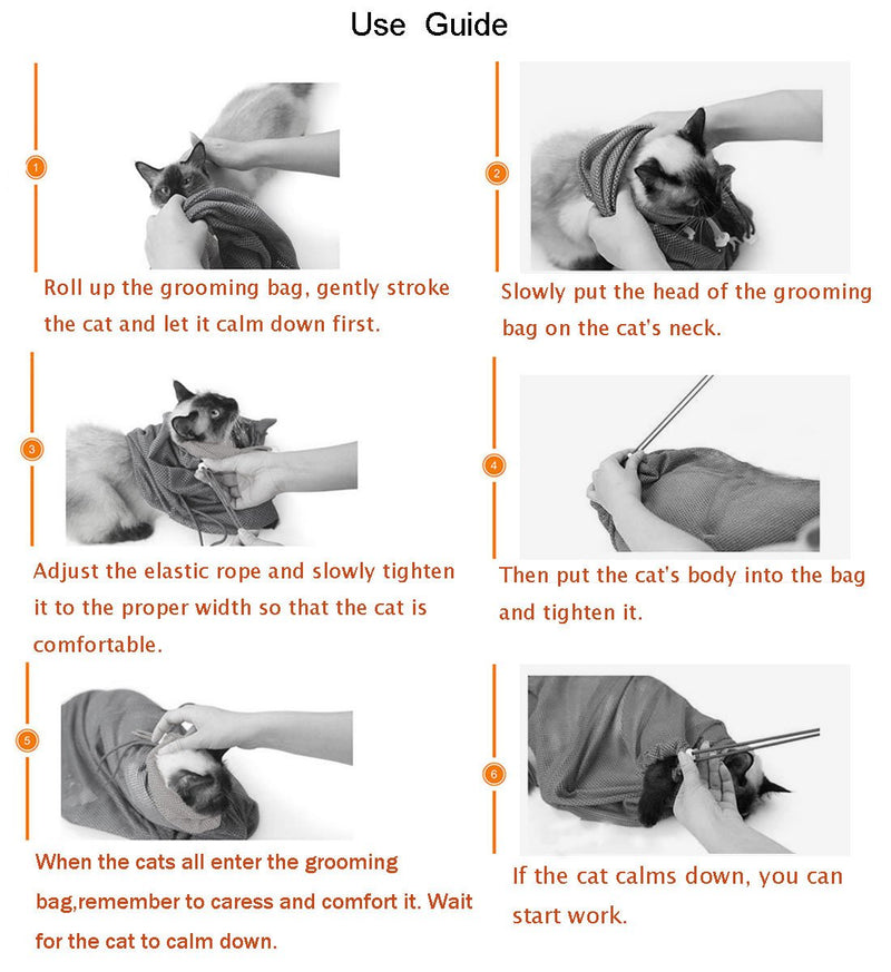 ASOCEA Cat Grooming Bag with Dog Grooming Extension Biting & Scratching Resisted for Bathing Injecting Examining Nail Trimming - PawsPlanet Australia