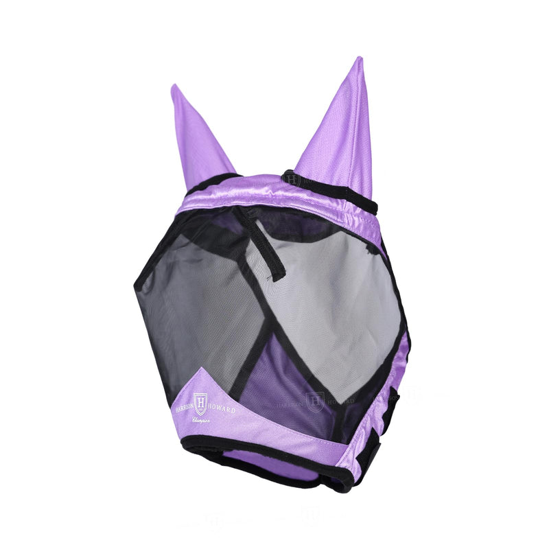 Harrison Howard Pro Luminous Horse Half Face Fly Mask Large Eye Space with Ears UV Protection for Horse Gentle Lavendar XL - PawsPlanet Australia