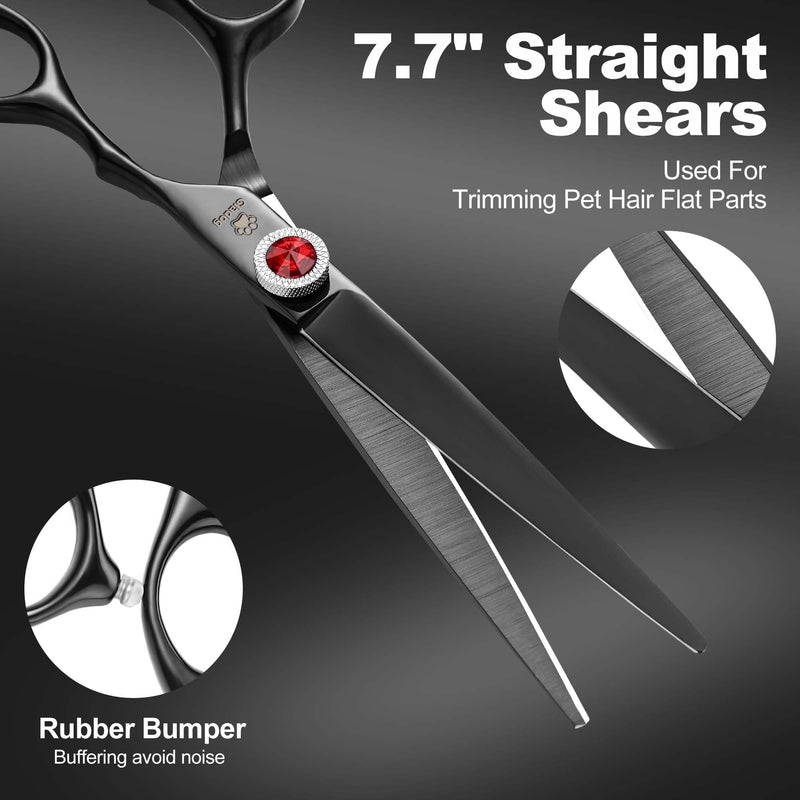 7 Inch Titanium Professional Dog Grooming Scissors Kit & Blue Set - PawsPlanet Australia