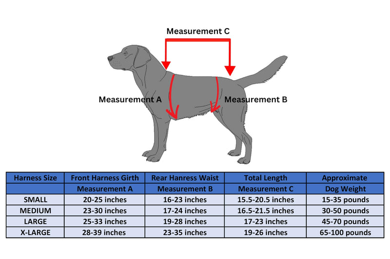 Doggie Stylz Multi-Functional Full-Body Lifting Dog Harness Vest, Designed for Front-Only, Rear-Only or Full-Body Dog Lifting. Please Measure Your Dog Before Ordering. Girth 25-33" Red - PawsPlanet Australia