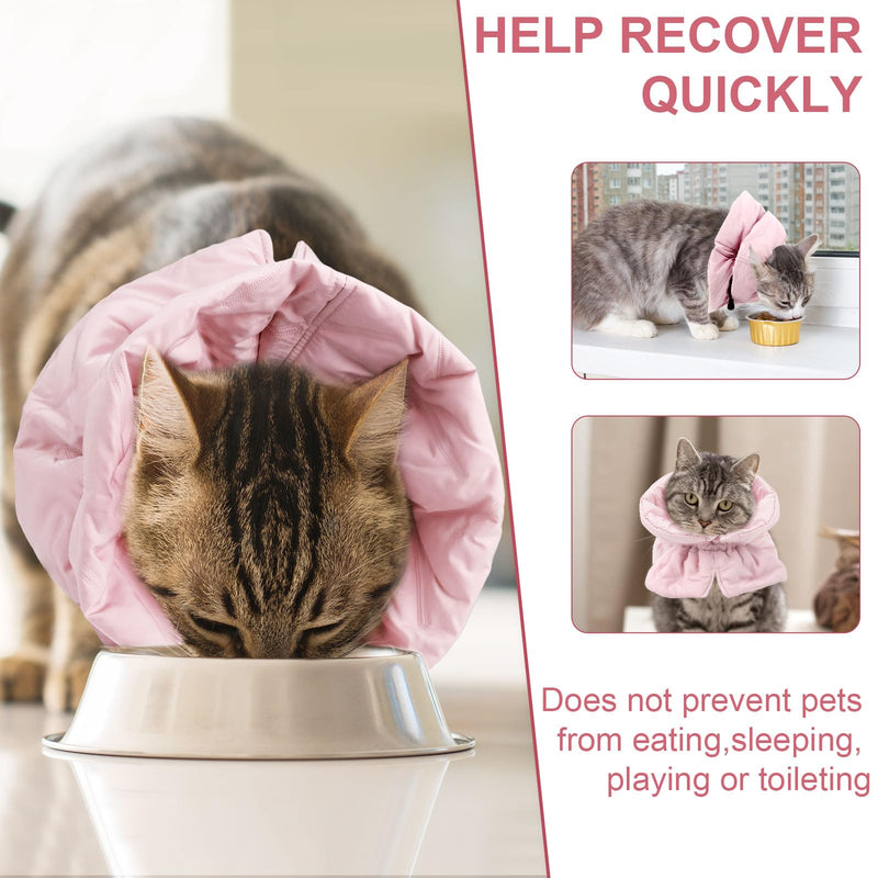 Cat Cone Collar, Soft Adjustable Kitten Recovery Collar for After Surgery Lightweight Puppy Pet Elizabethan Cones to Stop Licking Wound Protective Dog Neck Cover (Pink) - PawsPlanet Australia