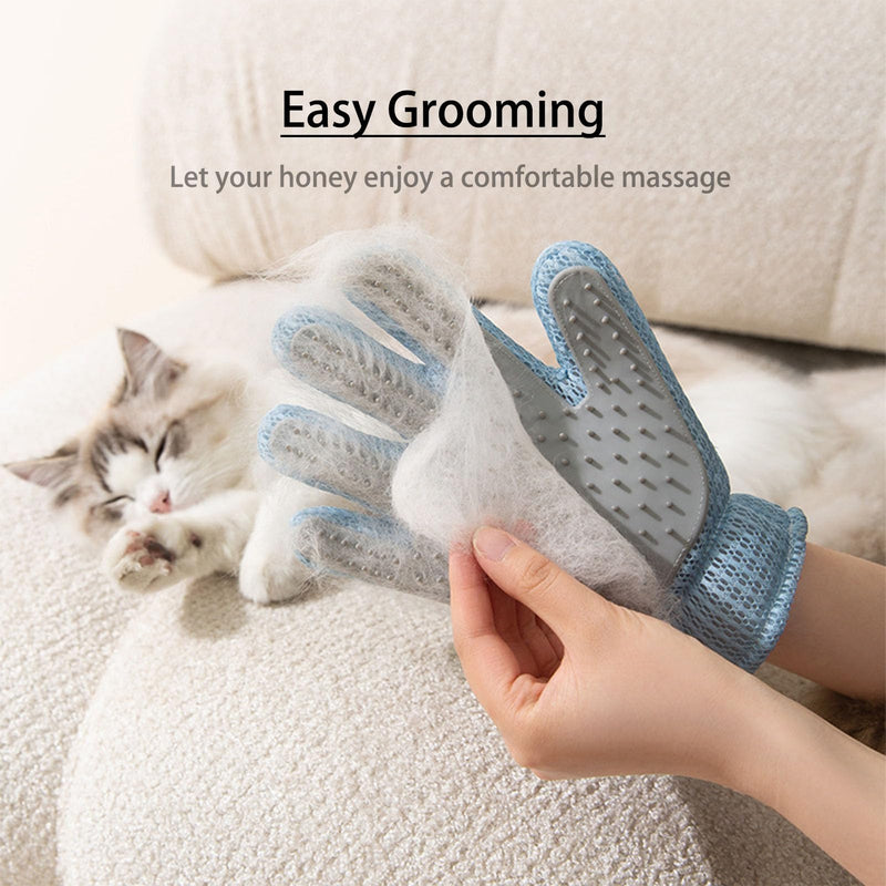 Pet Hair Remove Glove for Dogs & Cats,2-in-1 Massage Grooming Tool, Efficient Deshedding Brush with Soft Spikes, Gentle Fur Removal and Cleaning Glove for Shedding Control - PawsPlanet Australia