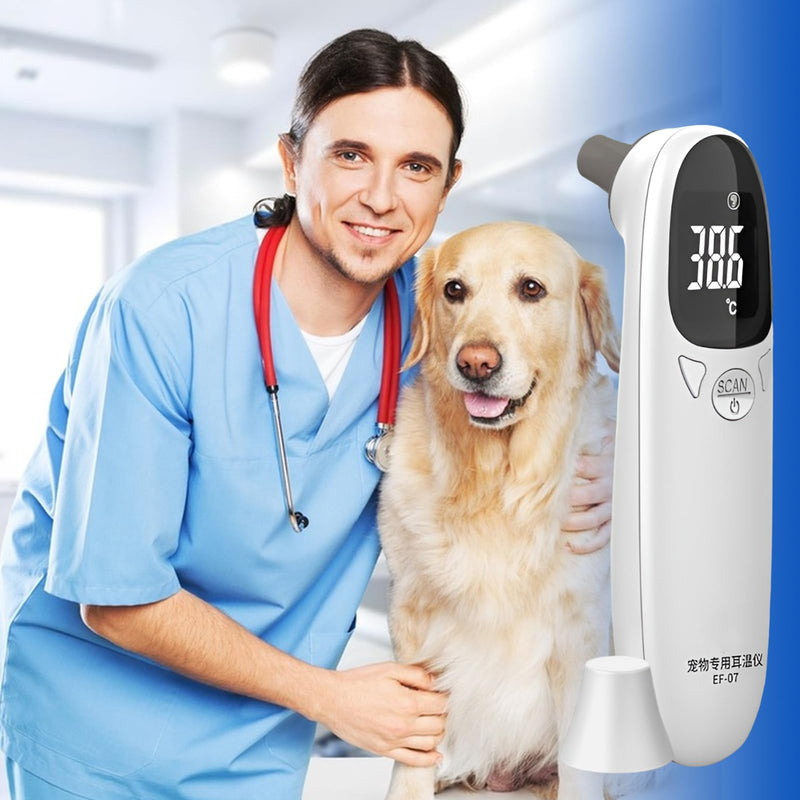 Dog Ear Temperature Monitor, Non-Contact Pet Thermometer, Digital Veterinary Thermometer with LED Display for Dogs and Cats, Ear Thermometer for Dogs or Other Animals, Quick and Accurate