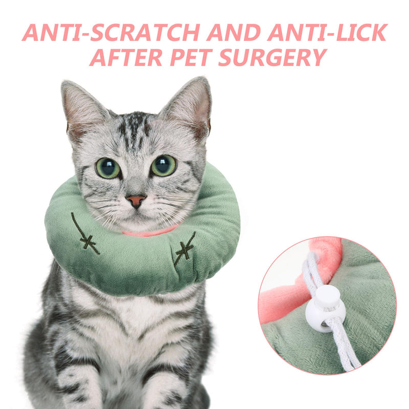 ULTECHNOVO Plush Cat Protective Collar for Puppies and Cats - Adjustable and Comfortable Recovery Collar for Wound Healing after Surgery and Bite Injuries