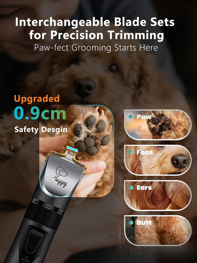 Dog Clippers & Paw Trimmer Kit 2-in-1, Cordless 7200 RPM Ceramic Blade Dog Grooming Clippers, Low Noise Shaver for Thick Coats – Includes Nail Kit, Stainless Steel Comb, Grooming Scissors & Paw - PawsPlanet Australia