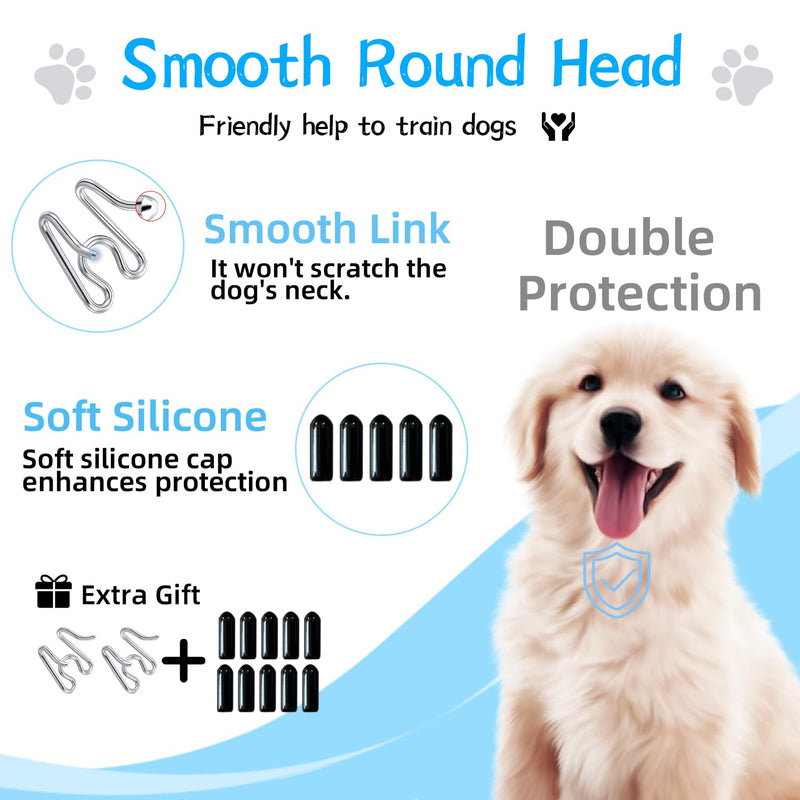 Prong Training Collar for Dogs, Adjustable Dog Pinch Collar with Quick Release Buckle, No Pull Collar for Small Medium Large Dogs, Extra Link and Caps S(14-17" Neck, 2.25mm) Silver
