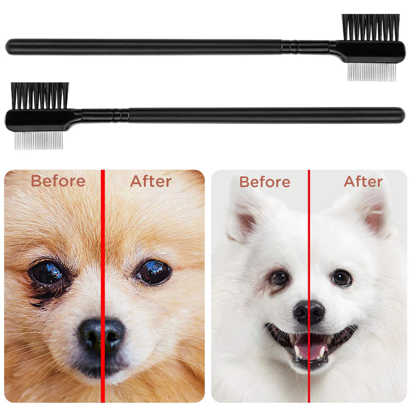 LUTER 4 Pcs Tear Stain Remover Comb Dog Flea Comb Double-Sided Multifunctional Dog Eye Comb Brush Pets Grooming Comb for Dogs Cats Removing Crust and Mucus - PawsPlanet Australia