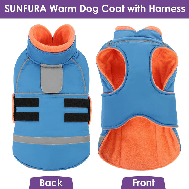 SUNFURA Dog Coat, XXXL Dog Winter Jacket, Warm Snow Jacket for Extra Large Dogs, Reflective Puffer Coats Waterproof Snowsuit for Great Dane, Turquoise XXX-Large