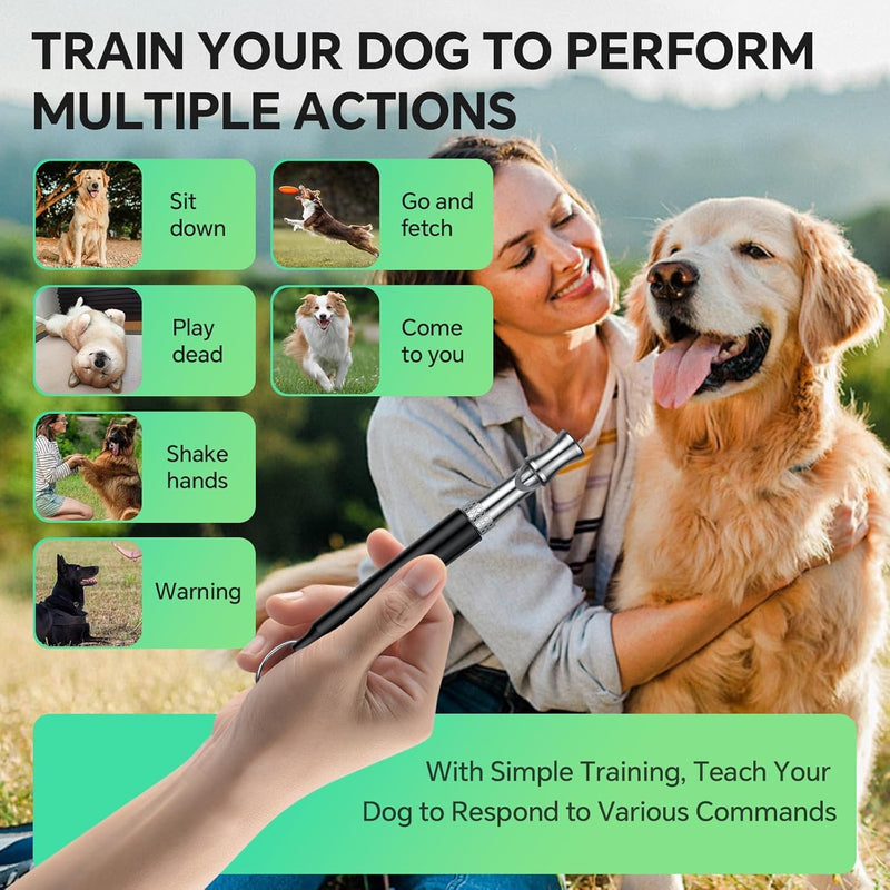 Dog Whistle, Adjustable Dog Training Whistle with Lanyard, Ultrasonic Silent Training Device, to Stop Barking Neighbors Dog - PawsPlanet Australia