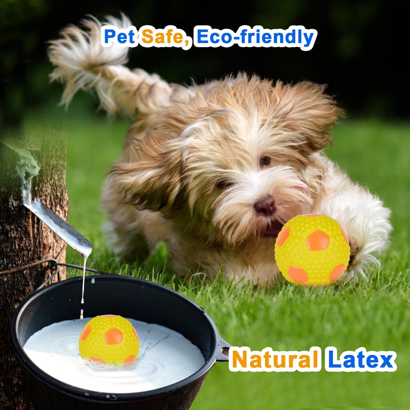 Dog Squeaky Toy Balls, Latex Soft Squeaky Dog Toys for Small Dog Football Chew Fetch Throw Ball for Puppy Dogs Interactive Play (3 PCS) - PawsPlanet Australia