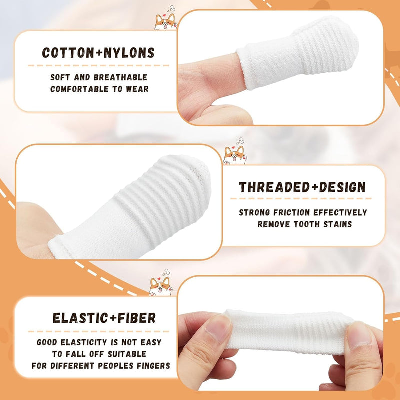 Dual Sided Cat Toothbrush Dog Toothbrush Finger Brush Micro Head, Suitable for Small to Large Dogs & Cats (White, Small) White 1 Count (Pack of 10) - PawsPlanet Australia