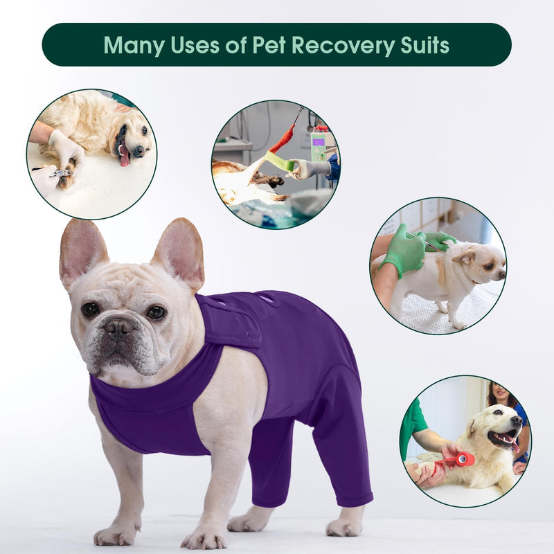 Kuoser Dog Recovery Suit for Back Legs, Thigh Wound Protective Sleeve for Dogs, Dog Recovery Sleeve for Female Male Dogs, Dog Onesie After Surgery Pet Surgical Suit for Spay Neuter, Purple XL XL (Prioritize CHEST GIRTH:27.6-32.3'') - PawsPlanet Australia